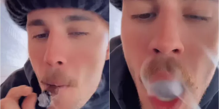Justin Bieber posta vídeo fumando cigarro ‘suspeito’ em meio a boatos de uso de drogas
