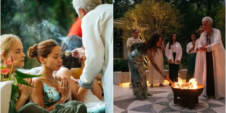 Anitta comemora chegada do outono com ritual ao lado de Angélica e Juliette